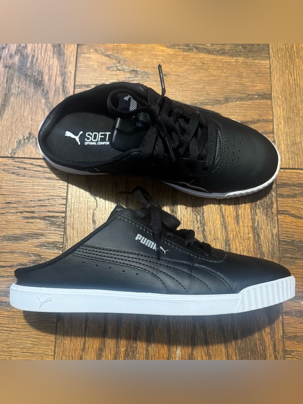 Puma Black Slip-On Mule Sneaker with White Sole